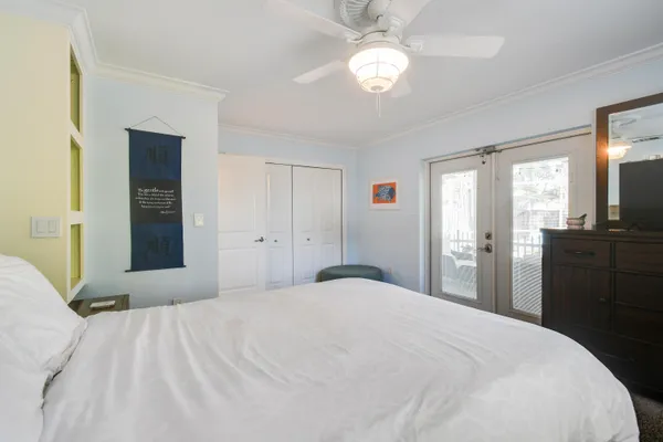 a bathroom with double sink and a mirror