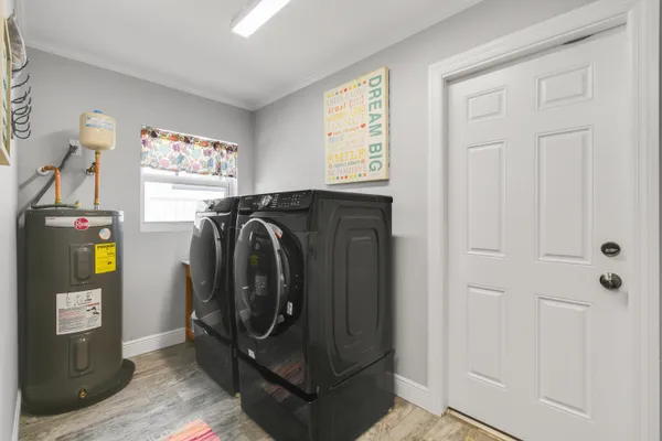 a view of a porch with furniture