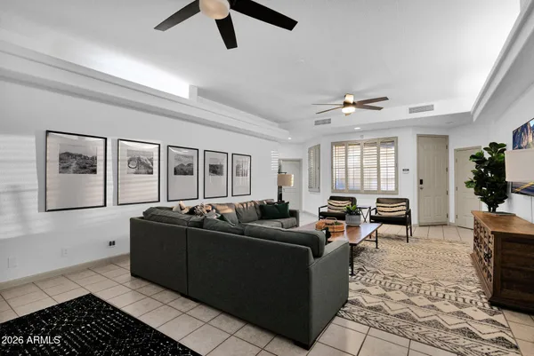 a living room with furniture
