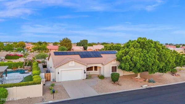 an aerial view of multiple house