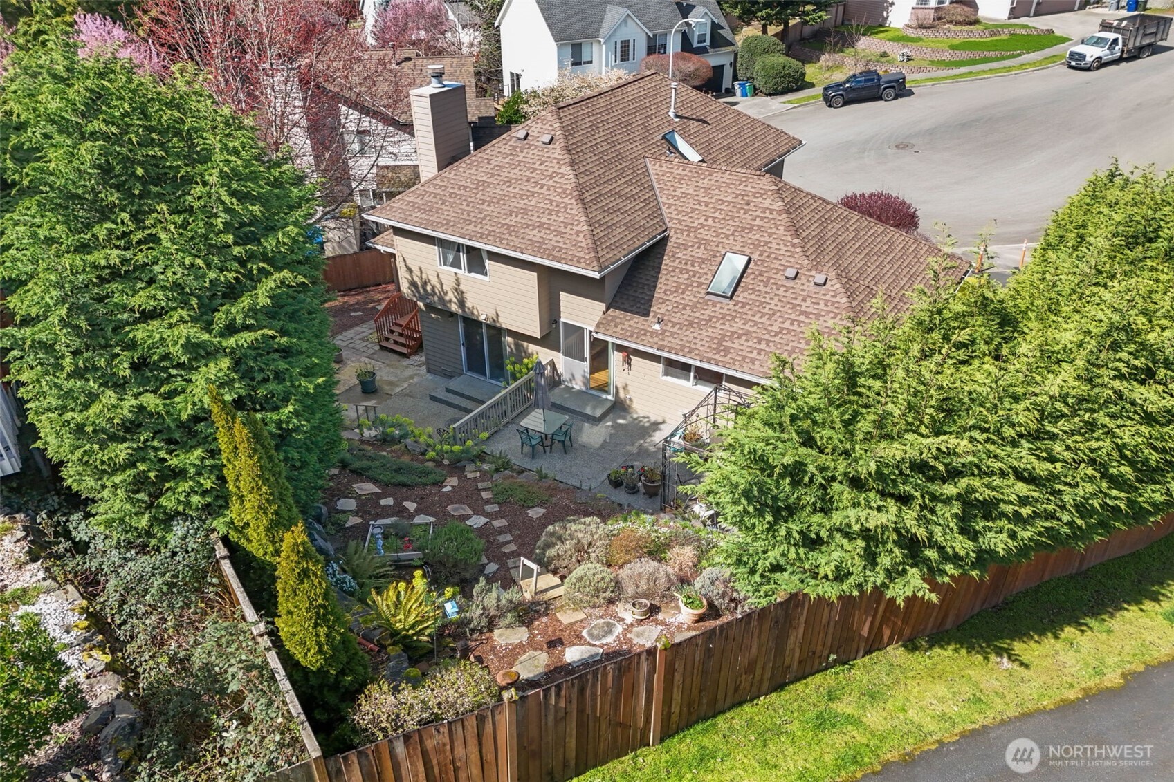 2414 Kennewick Place Northeast Renton, WA 98056 - Photo 35 of 40 an aerial view of a house with a yard basket ball court and outdoor seating