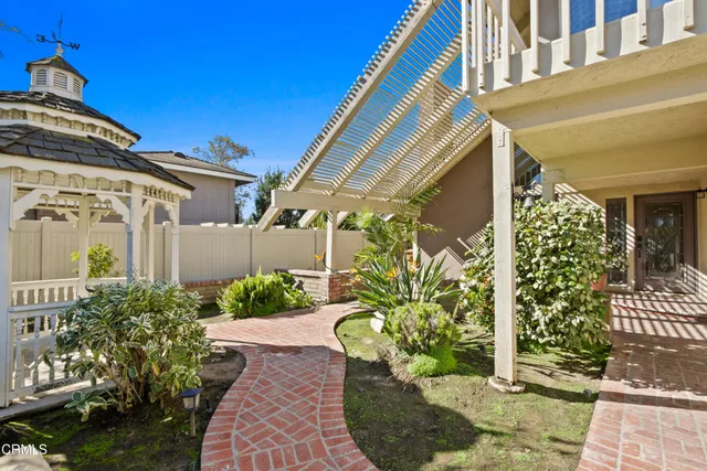 a view of a backyard with plants