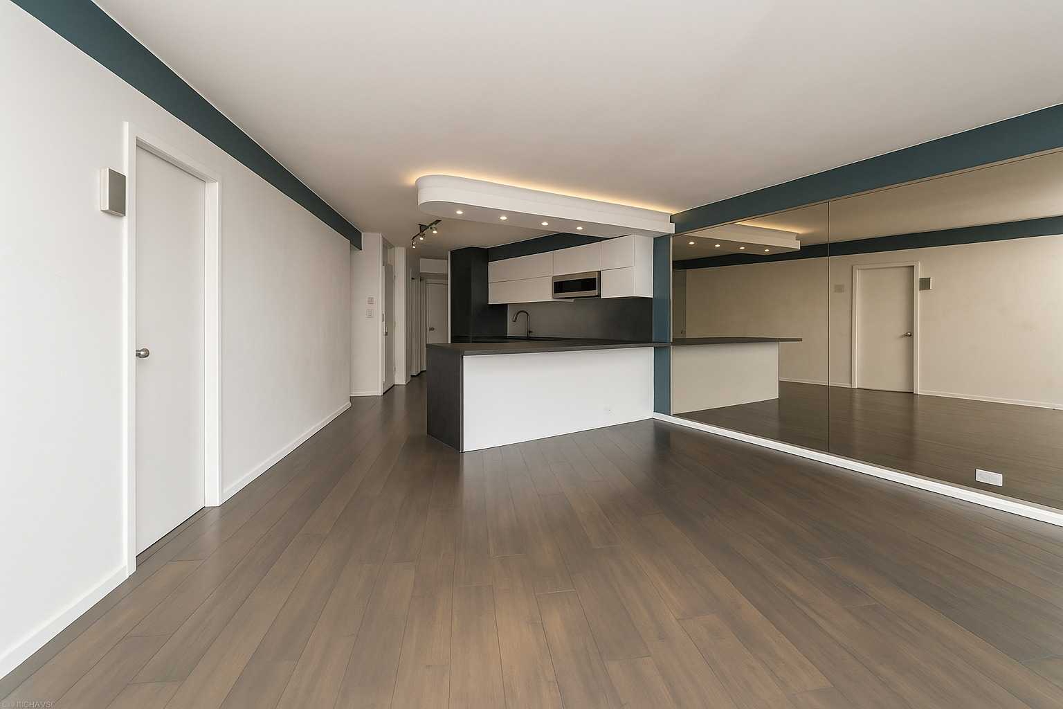 300 North State Street, Unit 5503 Chicago, IL 60654 - Photo 6 of 12 a view of a hallway with wooden floor