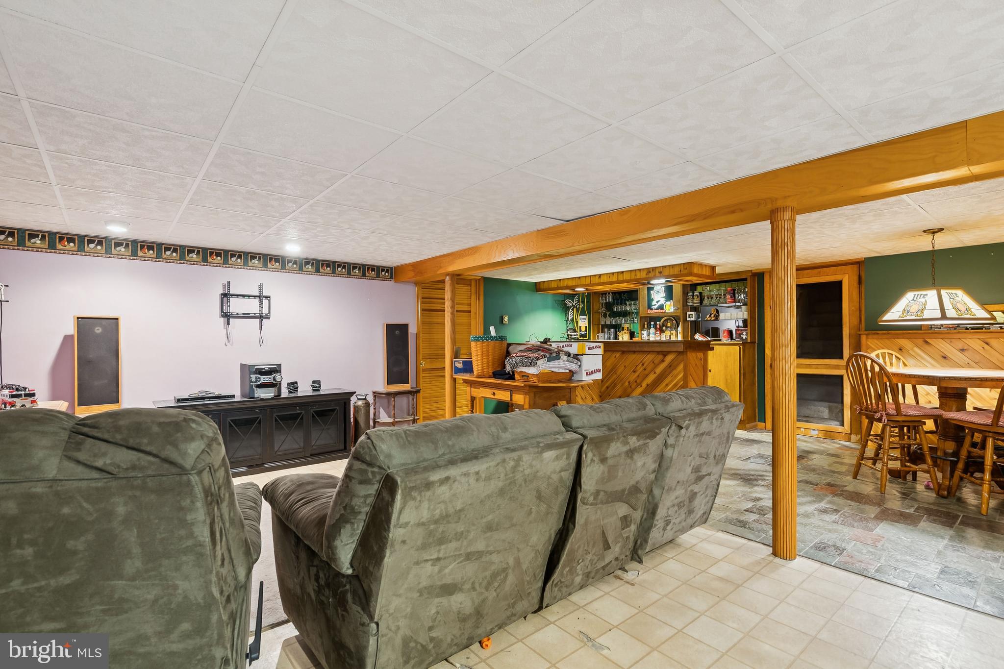 360 Station Road Roebling, NJ 08554 - Photo 18 of 28 a living room with furniture a dining table and chairs with kitchen view