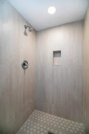 a bathroom with a shower