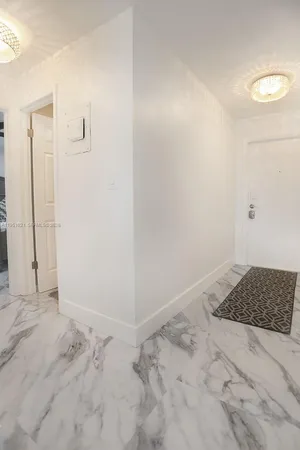 an outdoor space with lots of palm trees