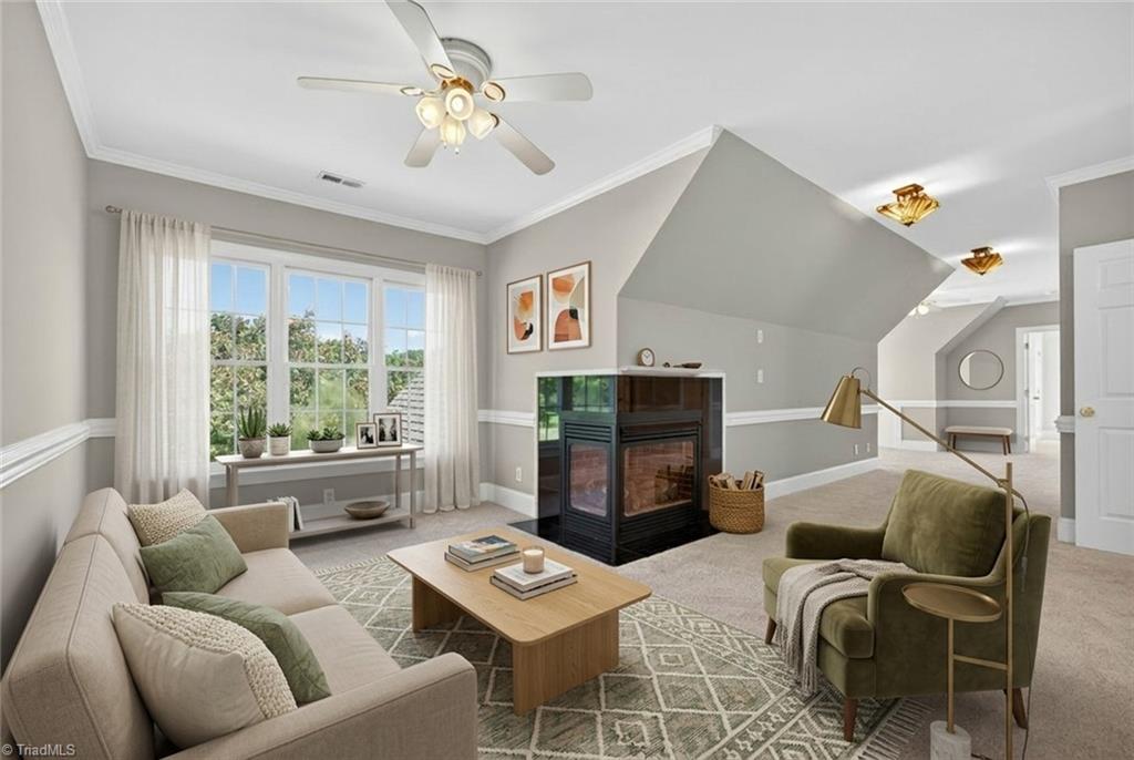 1747 Scalesville Road Summerfield, NC 27358 - Photo 26 of 49 Second floor family room with bar-Virtually Staged