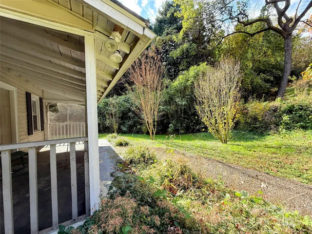 a view of an outdoor space with a garden