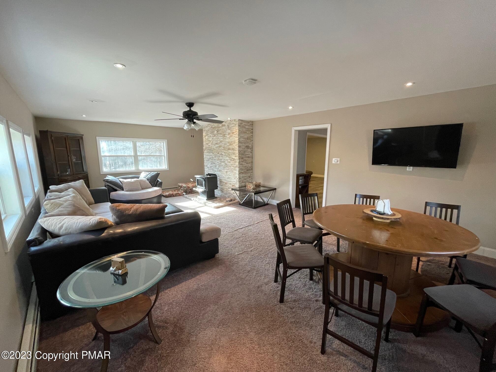83 Fox Hill Road Albrightsville, PA 18210 - Photo 12 of 22 Family Room with Dining Area