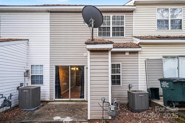 a front view of a house with patio