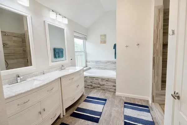 a bathroom with a shower