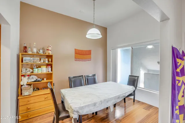 a view of a living room with furniture