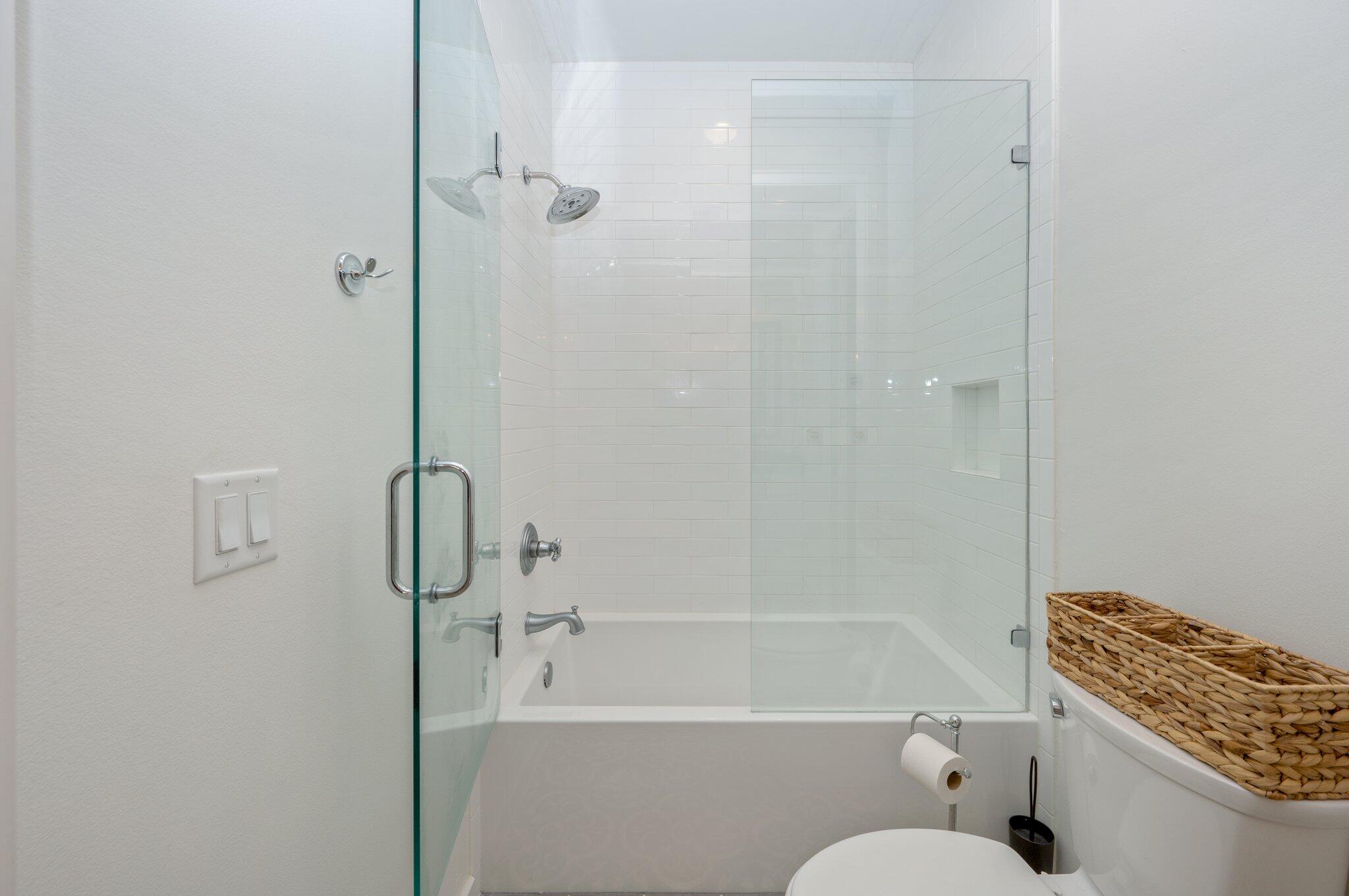 164 Bay Trace Santa Rosa Beach, FL 32459 - Photo 67 of 90 a bathroom with a granite countertop bathtub shower and toilet