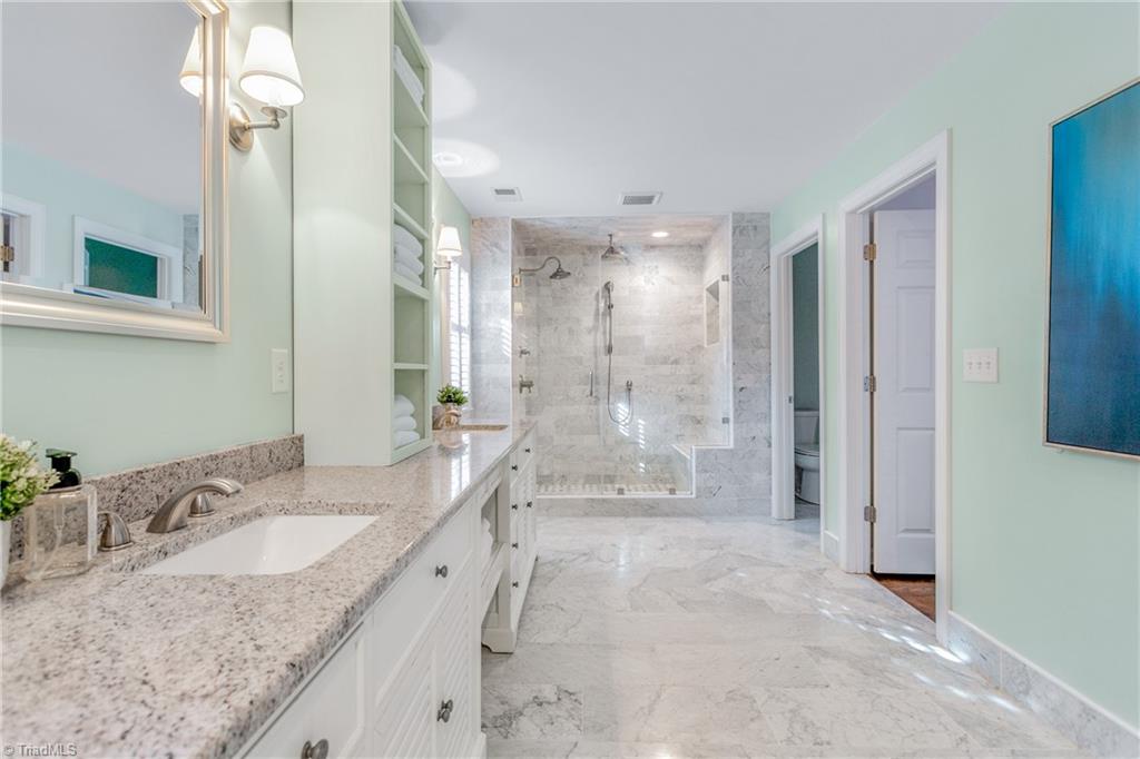 1607 Beechtree Road Greensboro, NC 27408 - Photo 26 of 47 Large marble shower