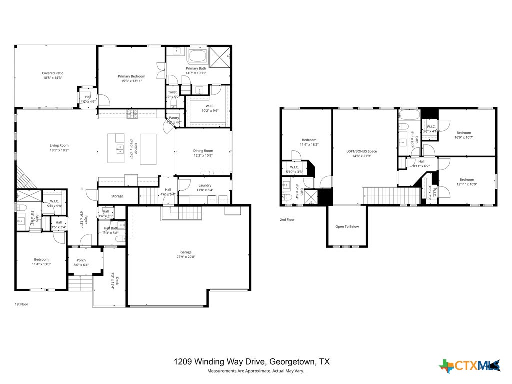 1209 Winding Way Drive Georgetown, TX 78628 - Photo 37 of 37 a picture of a floor plan