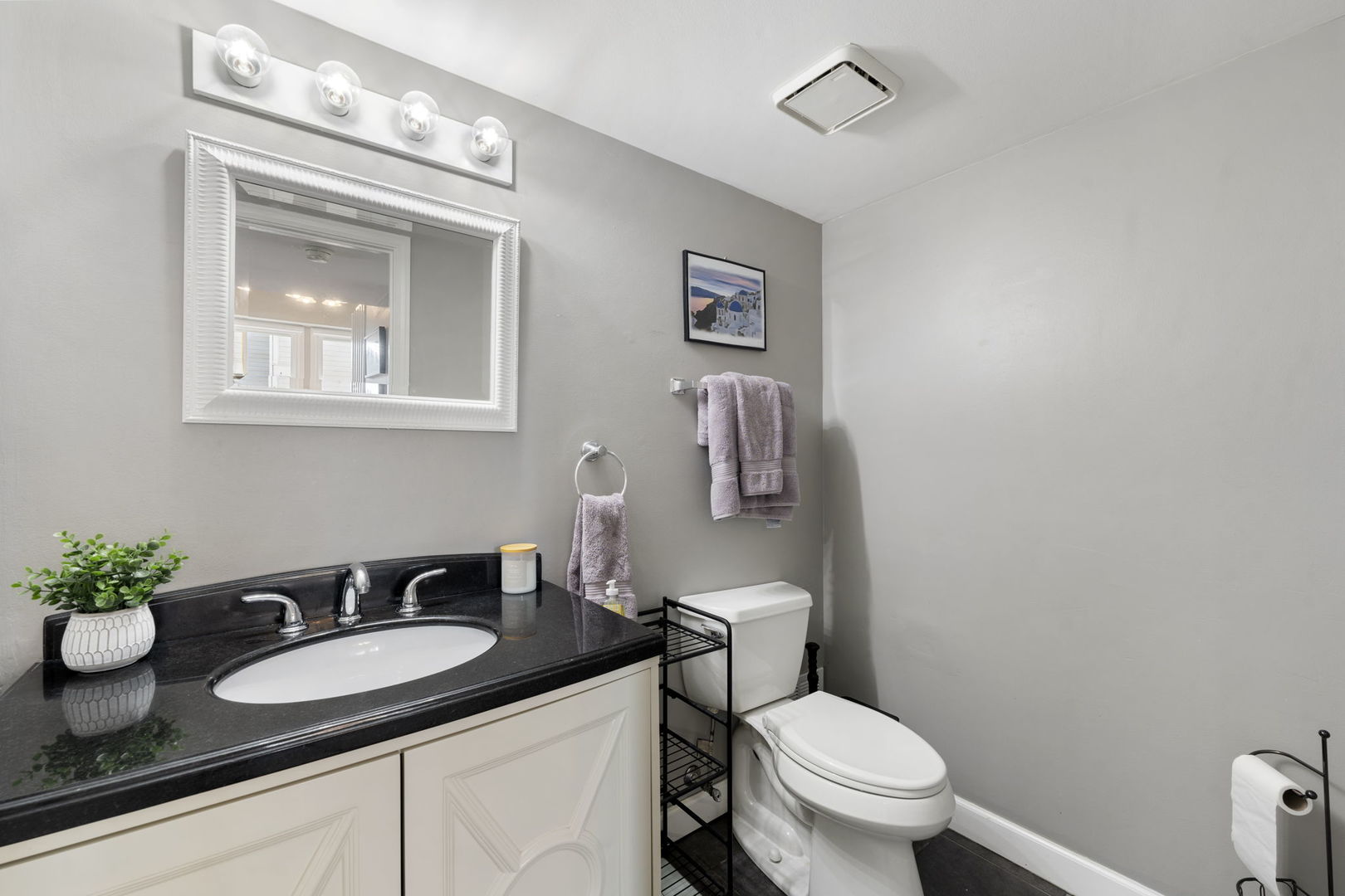 24 Fillmore Lane Streamwood, IL 60107 - Photo 16 of 35 a bathroom with a granite countertop sink vanity mirror and toilet