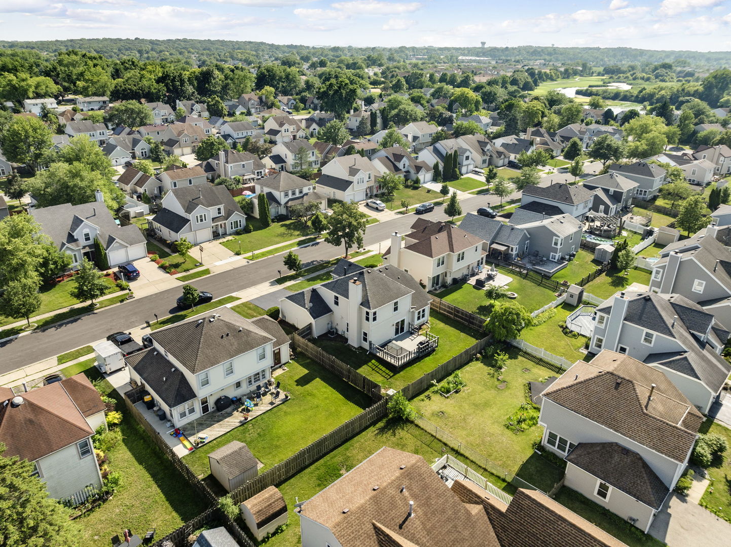 24 Fillmore Lane Streamwood, IL 60107 - Photo 31 of 35 an aerial view of a house with a swimming pool