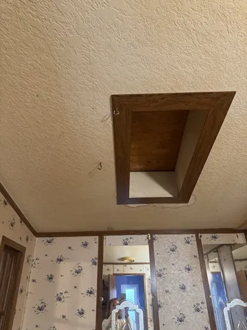 a view of wooden door