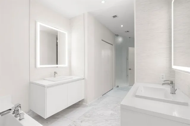 a bathroom with a shower