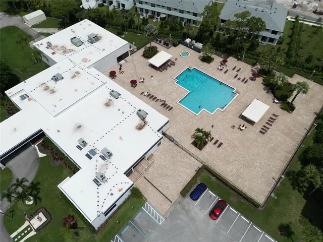 an aerial view of a house