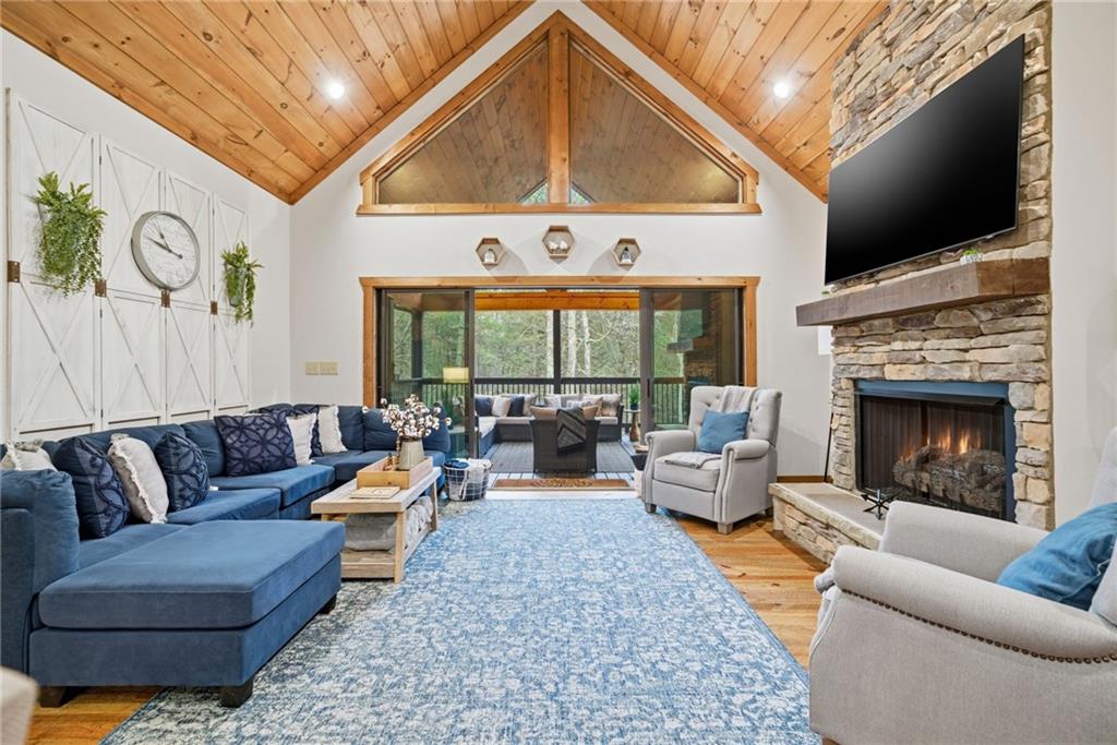 41 Bunks Way Morganton, GA 30560 - Photo 9 of 33 a living room with furniture fireplace and flat screen tv