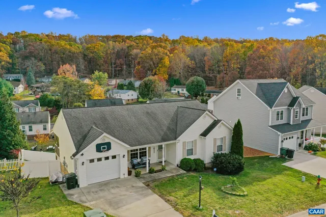 an aerial view of a house