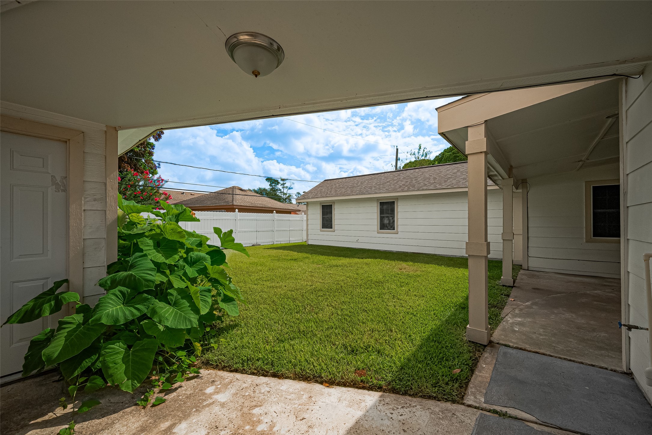 982 West Donovan Street Houston, TX 77091 - Photo 36 of 39 a backyard of a house with plants and large tree