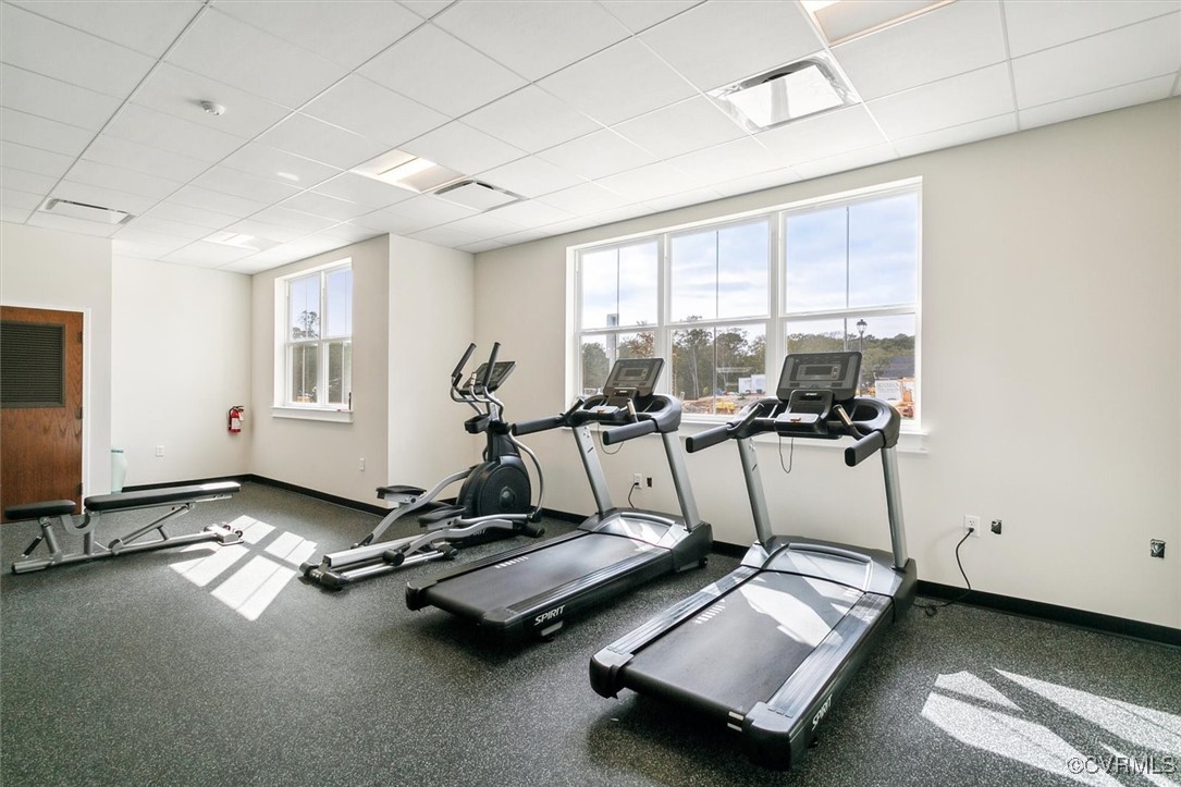 115 Apprentice Landing Williamsburg, VA 23185 - Photo 44 of 49 a room with gym equipment and a large window