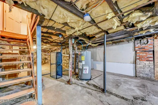 a view of a room with racks on the wall