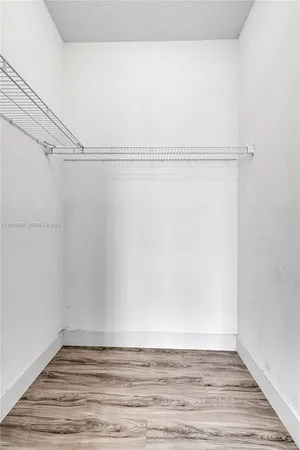 a view of small space with racks on the wall
