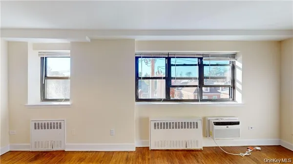 a view of a livingroom with a window