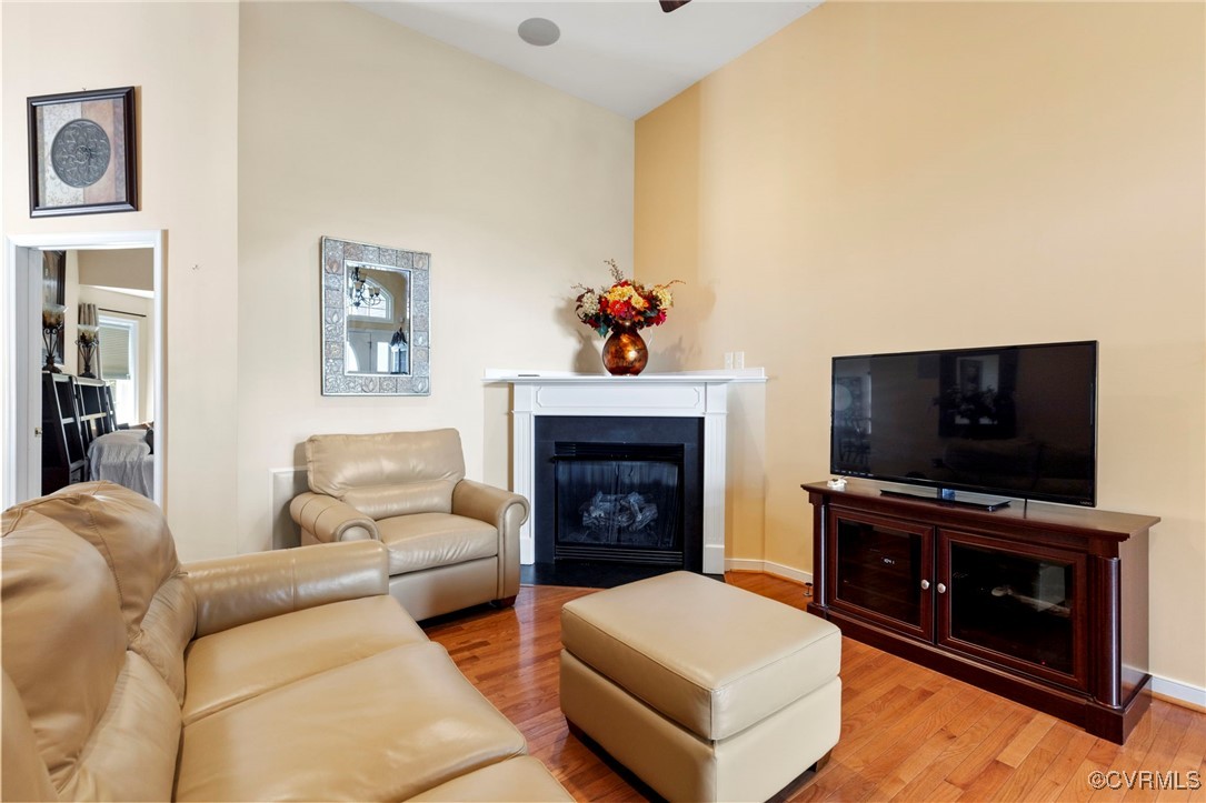 2901 Kingsdale Road North Chesterfield, VA 23237 - Photo 4 of 22 a living room with furniture a flat screen tv and a fireplace