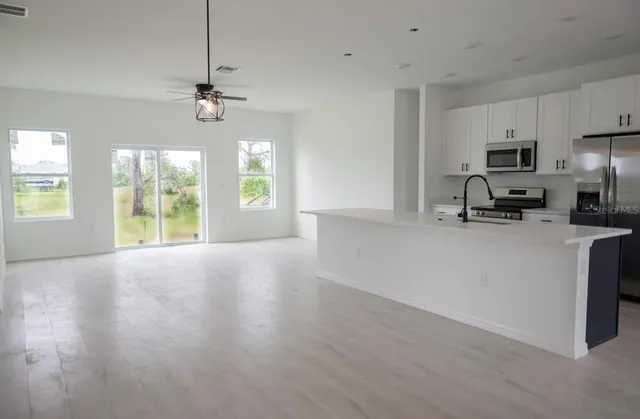 an empty room with a window