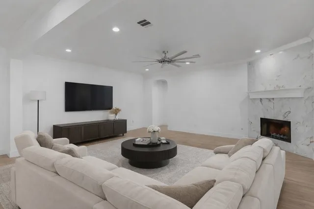 an empty room with windows