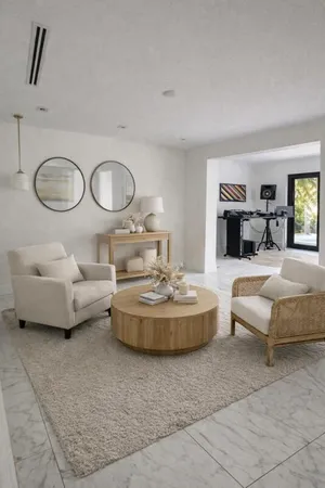 a living room with furniture and a couch