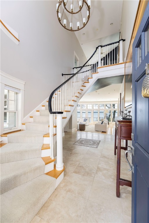 196 Channel View Warwick, RI 02889 - Photo 9 of 50 Three story foyer with graceful curved staircase to 2nd floor.