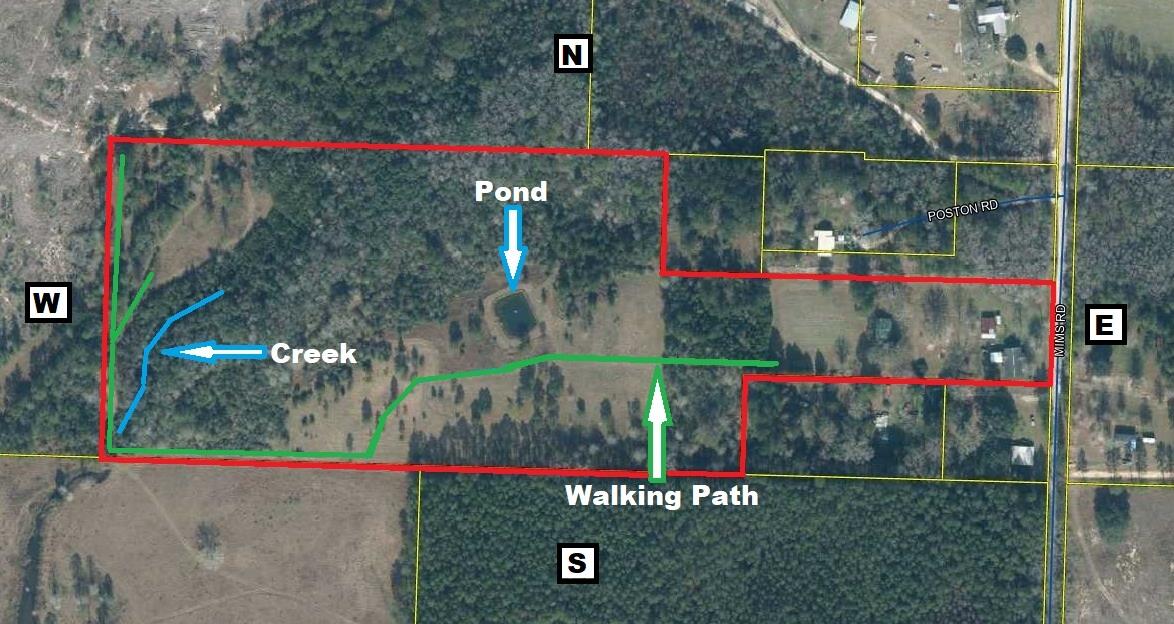 401 Mims Road DeFuniak Springs, FL 32433 - Photo 9 of 78 Aerial - Creek, Paths