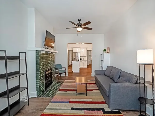 a living room with furniture