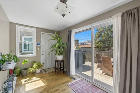a room with furniture and a potted plant