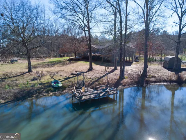 a view of a yard with an outdoor space