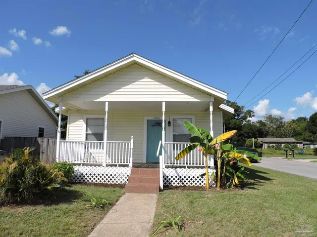 a view of a house with a patio