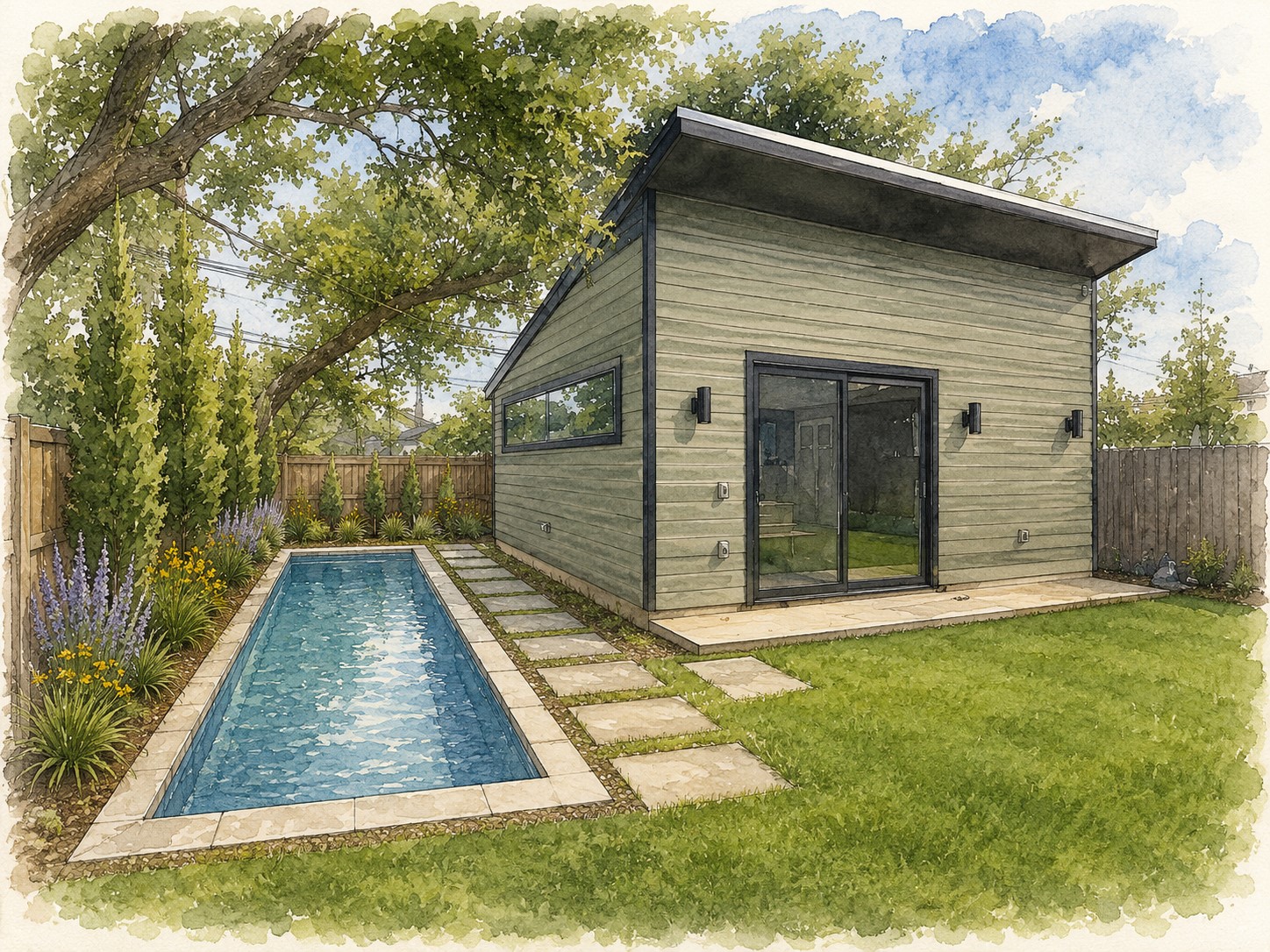 2007 East 2nd Street Austin, TX 78702 - Photo 24 of 24 Pool rendering by Golden hour pools. Please reach out with questions.