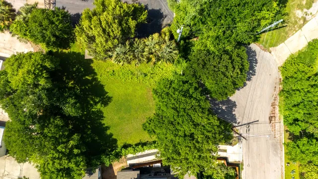 a backyard of a house with lots of green space