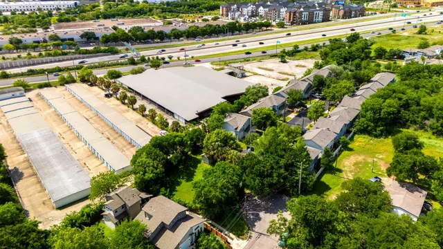 an aerial view of a city