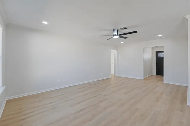 a view of kitchen with wooden floor