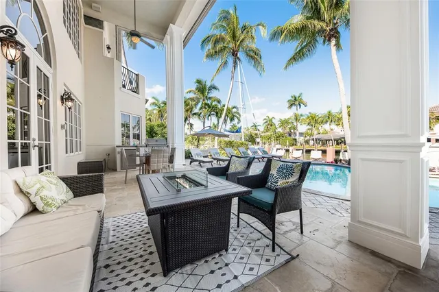 a view of outdoor space with sitting area