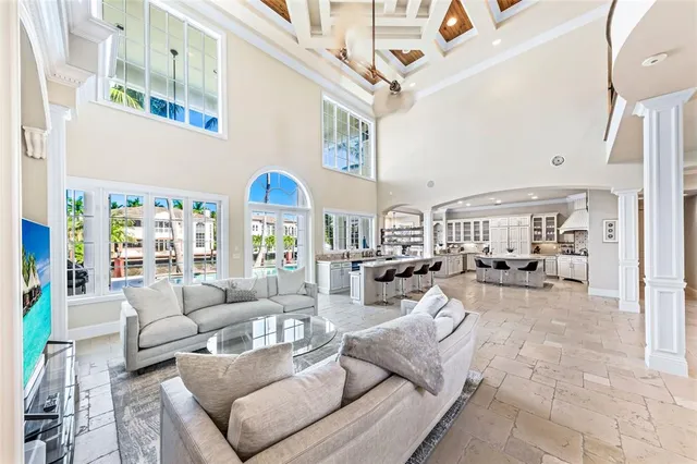 a living room with furniture