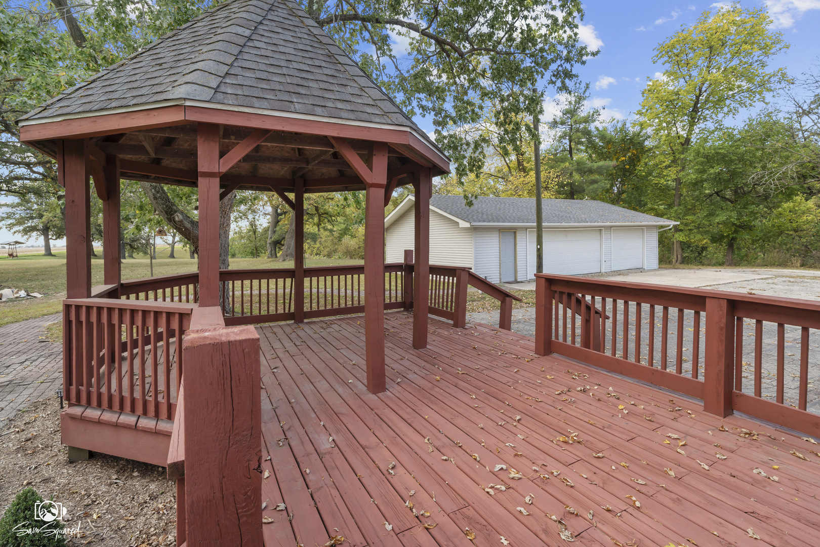 915 West Gardner Road Mazon, IL 60444 - Photo 16 of 20 a view of a wooden deck with furniture