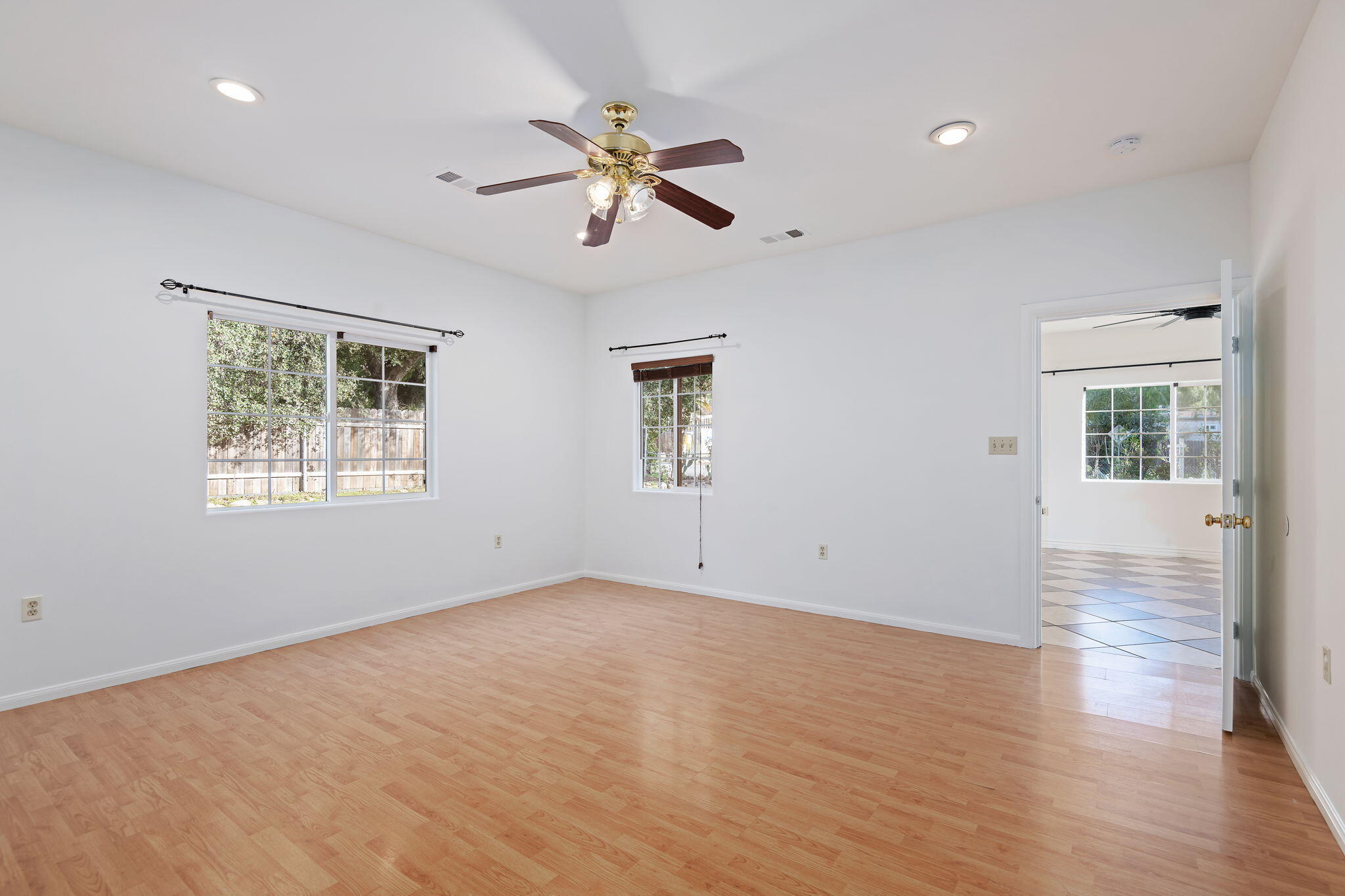 717 West Villanova Road Ojai, CA 93023 - Photo 16 of 34 a view of an empty room with wooden floor and a window