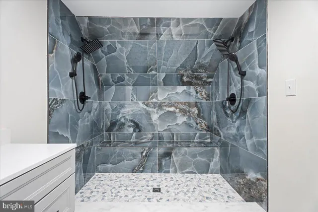 a bathroom with a shower